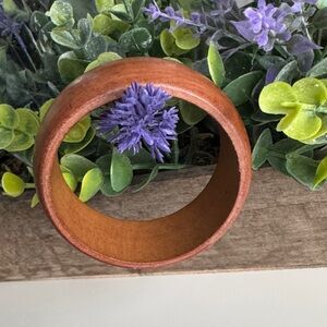 Vintage Chunky Wide Wooden Bangle Bracelet